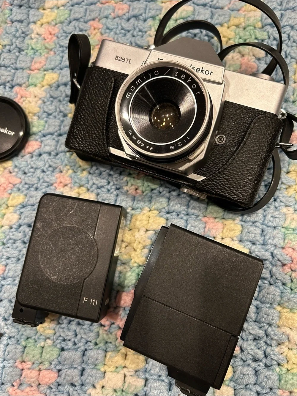 528TL 35mm Camera with Extra Lenses & Flashes - Black/Silver